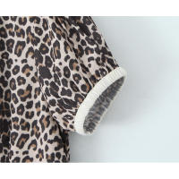 Vestido Mini de Verano con Estampado de Leopardo Manga Abullonada, Cuello en V, Lazo, Moda para Mujeres 2025 - details 2