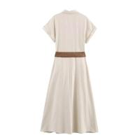 Vestido holgado PB & ZA2025 con estilo camisero, manga corta, solapa y corte único, novedad de verano para mujer. - details 2