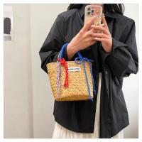 Bolso de cesta de paja de gran capacidad, bolso de mano tejido hecho a mano con cuerda de nailon, bolso de compras de moda, bolso tejido de hierba para playa - details 12