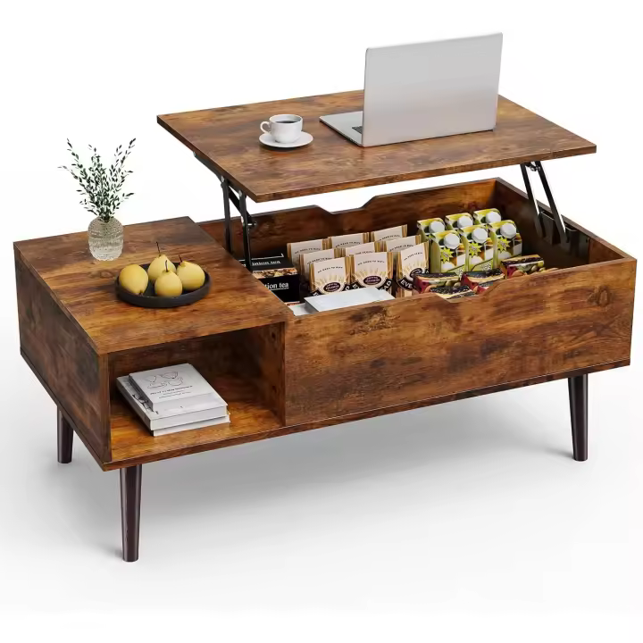 Mesa de Café Ajustable de Altura 100 x 50 cm Diseño Distintivo de Muebles y Organización - 1
