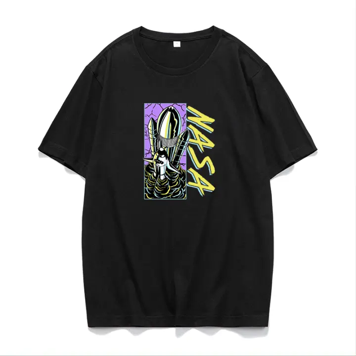 Camiseta de manga corta para hombre con diseño de lanzamiento de cohetes en un estilo desenfadado para el verano de 2025. - 1