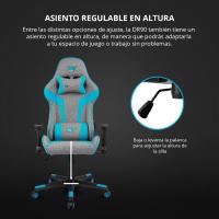 DR90 - Silla Gaming Profesional, Tejido Transpirable, reposabrazos 2D Acolchado, Base Nylon Reforzado, pistón Clase 4, cojín Lumbar y Cervical, Color Gris/Blanco - details 16