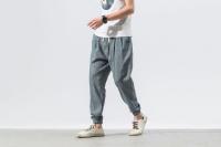 Pantalones casuales de calabazas para hombre, calabazas de lino, de moda, con puños - details 20
