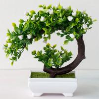 Plantas artificiales bonsái árbol simulado plantas en macetas flores falsas adornos en macetas de mesa - details 10