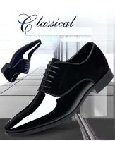 Nuevos zapatos británicos versátiles de talla grande para negocios formales cruzados con puntas brillantes de cuero para hombre - details 1