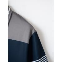 Camisa polo informal para hombre 2025, botón de solapa, camiseta versátil de rayas horizontales de negocios - details 9