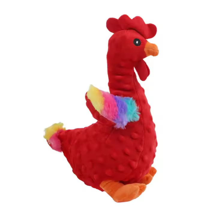 Forma de gallo, juguete de peluche para perro, juguete de peluche suave resistente a mordeduras, juguete de peluche para masticar, juguete con sonido para aliviar el aburrimiento, autofeliz - 1