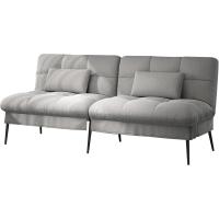 Sofá cama, franela de algodón, gris, 51P x 174L x 72H centímetros - details 0