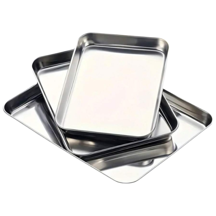 1 pieza/3 piezas Bandeja de horno gruesa elevada de acero inoxidable: para hornear galletas, herramienta de repostería. Multifuncional para el hogar/restaurante/fiestas, utensilio de cocina duradero, ideal para hornear/exhibir alimentos