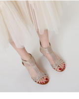 Sandalias de cuña para mujer, novedad de verano 2025, suela gruesa, talla grande, informales, versátiles, con suela suave, sandalias romanas para mujer - details 1