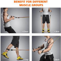 Bandas de resistencia ejercicio conjunto Pull Band 5 tubo aros de goma de banda de potencia entrenamiento de fuerza de aptitud de los hombres las mujeres - details 6