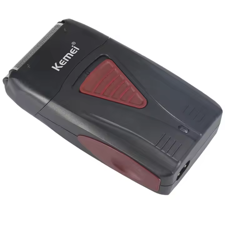 Kemei-maquinilla de afeitar eléctrica inalámbrica, afeitadora profesional recargable, máquina de afeitar para peluquero, doble red recíproca, KM-3381 - 1