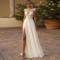 Elegante Vestido de Novia de Encaje Francés Estilo de Bosque Foto Tomada al Aire Libre - details 0