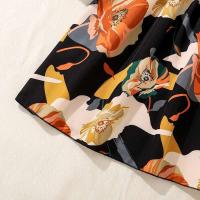 Vestido de punto negro con cinturón y estampado de gasa, vestido de estilo vintage a la moda para niñas, ropa de bautismo saliente diaria - details 9