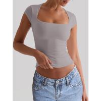 Ropa de yoga europea y americana, camiseta delgada elástica deportiva, ropa de mujer 2025, tops de verano, ropa para correr - details 2