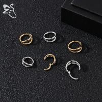 ZS-Anillo de Nariz de acero inoxidable para hombres y mujeres, Piercings de tabique de doble capa, aro de cartílago, joyería de hélice, 2 colores, 18G, 20G, 1 pieza - details 6