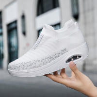 Zapatillas de Mujer con Cojín de Aire Gris Zapatos de Correr Ligeros de Malla Transpirable Antideslizantes de Clavos de Textura para Primavera/Verano - details 10