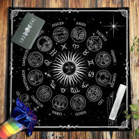 Rueda de altar del tablero de astrología del zodiaco, tela de lectura extendida, decoración de estera de Tarot de cielo estrellado y sol - details 5