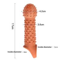 Funda extensora de condón reutilizable Leten para placer sexual, dura, rugosa y grande para hombres, retrasa la eyaculación - details 0