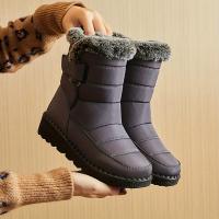 Women's Solid Color Snow Boots Casual Fur Lined Hook & Loop Boots Warm Fashion Platform Winter Boots - details 5