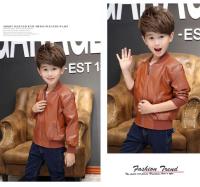 Abrigos para niños, moda Otoño Invierno, además de terciopelo/sin terciopelo, dos estilos, chaqueta de cuero PU de algodón cálida para niños de 1 a 11 años - details 4