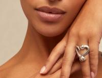 Uno de 50 anillos abiertos de corazón de plata 925 para mujeres, regalos. Anillos para parejas. - details 1