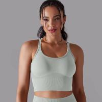 Sujetador de yoga sin costuras para mujer, sujetador deportivo cruzado de alto impacto, a prueba de golpes, top corto, transpirable, antisudor - details 31