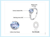 -anillo de compromiso de Plata de Ley 925 con Topacio azul cielo, joyería fina ovalada con gemas, regalo de aniversario - details 4