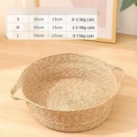 Cesta de Mimbre Tejida para Mascotas Nido Universal de Cuatro Estaciones para Gatos y Perros Cama de Dormir Suave Accesorios de Fotografía para Cachorros y Gatos - details 0