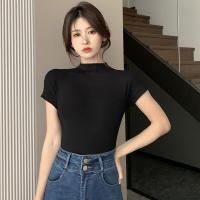 Camiseta de Manga Corta con Cuello de Tortuga Moda para Mujeres Sudaderas y Sudaderas - details 3