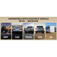 MEEVIZ con cerradura, 2 autos SUV RV Camper Truck Trailer, enganche para neumáticos gordos, bicicletas de montaña, bicicletas eléctricas y EMTB, bicicleta con capacidad de 180 libras - details 4