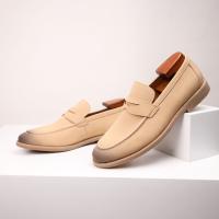 Mocasines de color claro, zapatos casuales de cuero para hombre, zapatos de cuero genuino - details 1