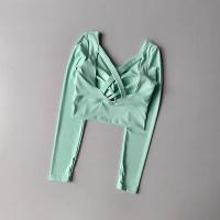 Sujetador deportivo sin costuras para mujer, Top corto transpirable para Fitness, parte trasera bonita, Push Up, a prueba de golpes, chaleco de Yoga elástico sin mangas para correr - details 3