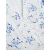 Estampado YEYE Floral Short para mujer, minivestido con mangas abullonadas y volantes en capas, nueva llegada de moda para mujer, volantes, - details 6
