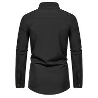 Camisa de manga larga con botones para hombre, camisa informal de negocios, Color sólido, cómoda, Social, Oficina, blusa blanca y negra, moda de otoño - details 29