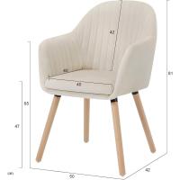 Silla de Comedor Estilo Vintage Nordica Silla de Cocina con Reposabrazos en Terciopelo - details 4