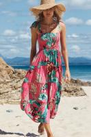 Vestido de tirantes largo estampado para mujer, sin mangas, para ir al trabajo, verano 2025 - details 6