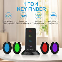Buscador de llaves inalámbrico, localizador de artículos RF, 1 transmisor, 4 receptores, 1 muelle, buscador remoto inalámbrico, buscador de billetera, localizador de Control remoto - details 0