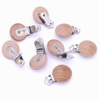 Cadena de madera de haya Natural para chupete, Clips redondos de 30mm para chupete, mordedor de grado alimenticio para bebé, juguetes para masticar, 30 piezas - details 4