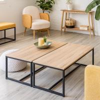 Mesa de Balcón Baja de Sofá Natural y Negro 100x36x50 CM Ideal para Salón, Comedor, Oficina - details 1