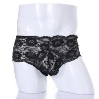 Encaje Sexy Ropa Interior Hombres Boxer hombre Transparente Bragas Ultra Finas Bolsa de Pene Sissy Hombre Bóxers Pantalones Cortos cueca - details 2