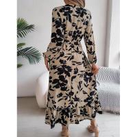 Vestidos de moda con cuello en V Vestido estético de manga larga con volantes florales para mujer, nuevo en oferta - details 5