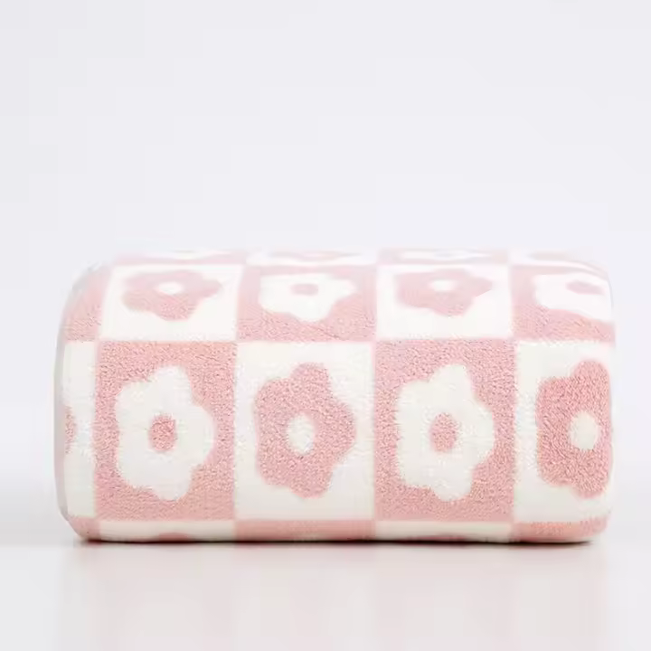 Toallas de lana de Coral de secado rápido, juego de regalo de baño con estampado de flores bordadas, engrosamiento de baño de playa alargado - 1