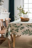 Sábanas verdes con manteles circulares estampados, manteles bohemios de lino y algodón con borlas para cocina, comedor y Navidad - details 17