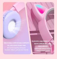 Auriculares con orejas de gato y luz LED RGB para niños y niñas, cascos inalámbricos con Bluetooth 5,3 para juegos, PC - details 12
