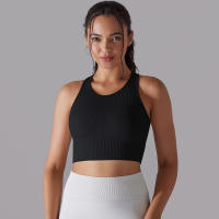 Hamidou-Sujetador deportivo para mujer, ropa interior de gimnasio, hilo Sexy, informal, a rayas, sin costuras, Top ajustado para gimnasio - details 1