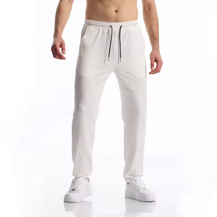 Pit rayé Design tissu hommes pantalons de Sport décontractés pantalons de Sport de gimnastique hommes survêtement pantalons de survêtement course entraînement Jogging pantalons longs - 1