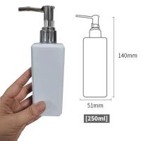 Dispensador de jabón de 250 ml, botella cuadrada de plástico para baño, champú, plato de cocina, contenedor de desinfectante para manos - details 7