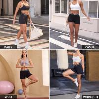Pantalones cortos de motociclista con cintura de letras súper suaves para mujer, sin transparencias, para entrenamiento, correr, Yoga, atletismo, Push Up, gimnasio, Fitness - details 4