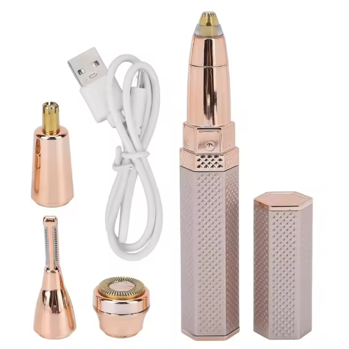Maquinilla De Afeitar Para Cejas eléctricas, 4 En 1, 4 Cabezales De Corte Recortadora De Vello Nasal, Depilación Facial - 1